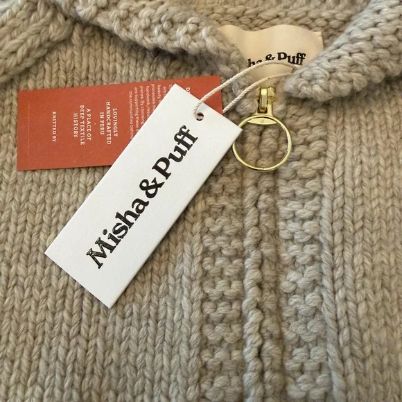 Misha and Puff Cozy Oyster Knit Long Sleeve Women's Cardigan Sweater w/pockets - Picture 5 of 5